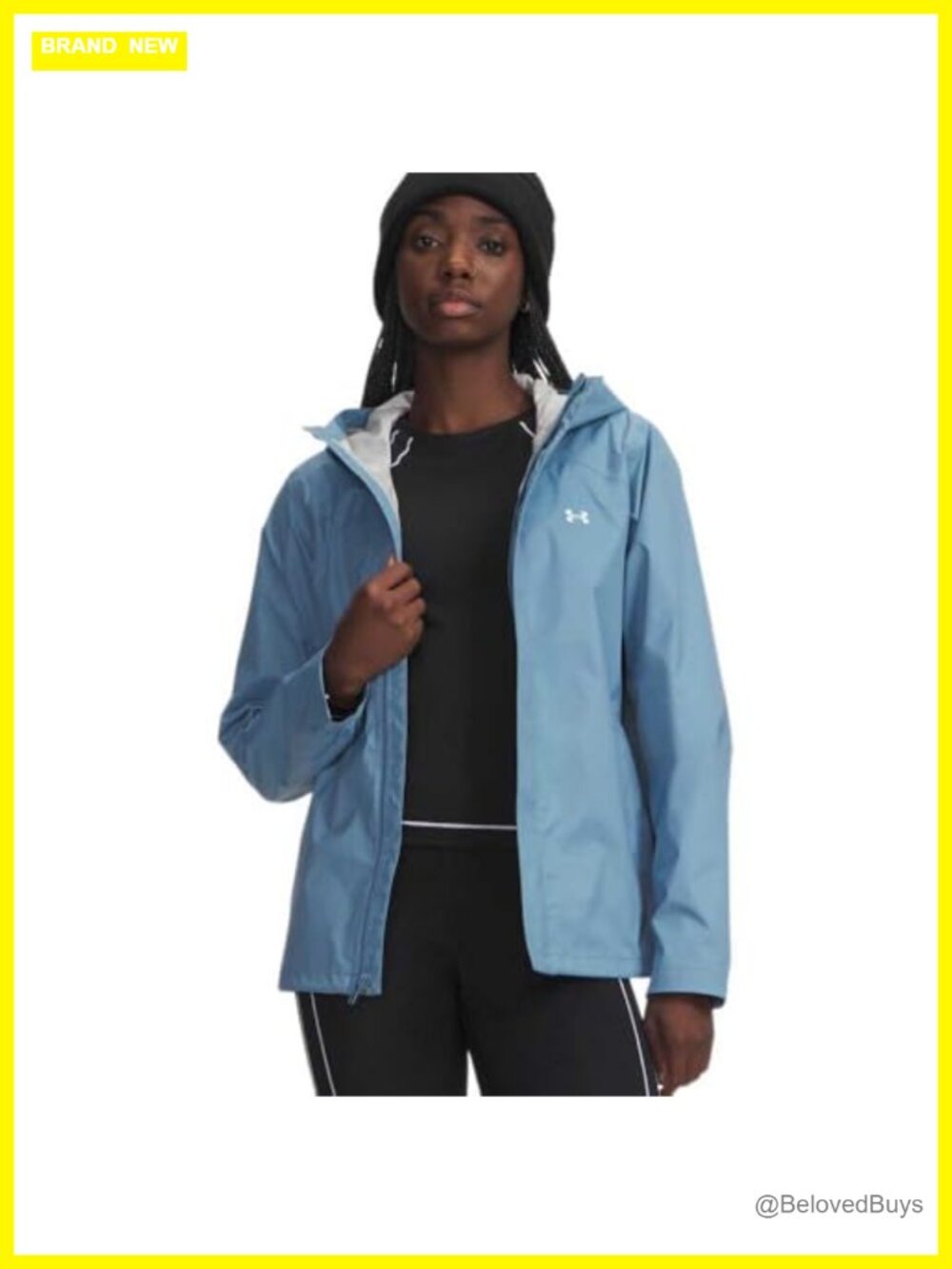 Waterproof Breathable Rain Jacket Full Zip Long Sleeve